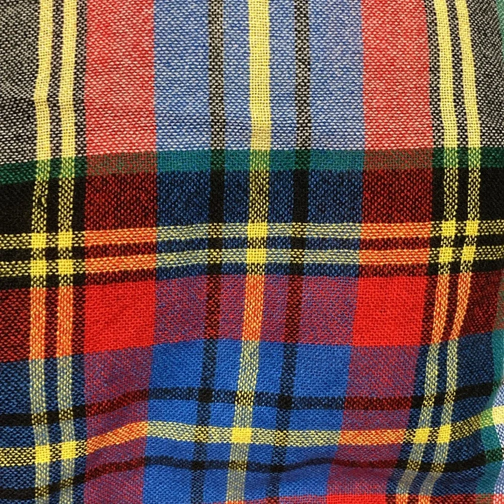 LANDS' END large plaid scarf EUC 0822